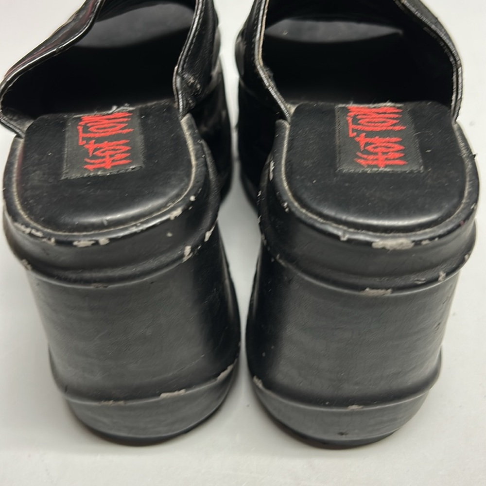 Y2K hot topic black platform slides sandals emo goth - Picture 6 of 8